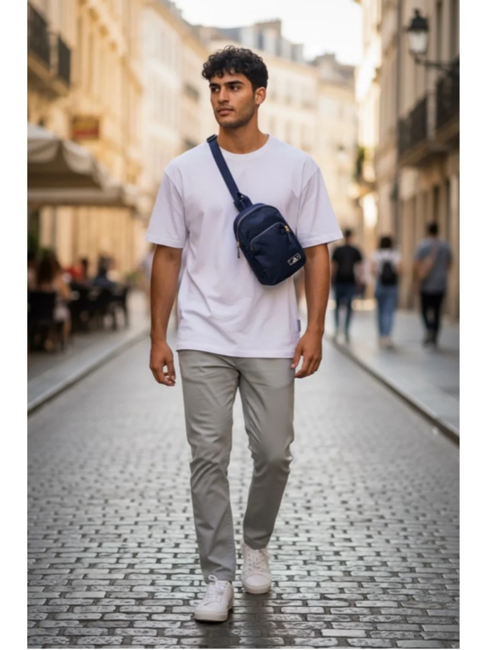 adidas Essentials 2 Sling Crossbody Bag in a Legend Ink blue color unisex